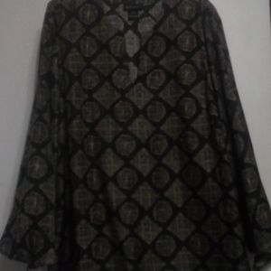 Silk flare sleeve blouse